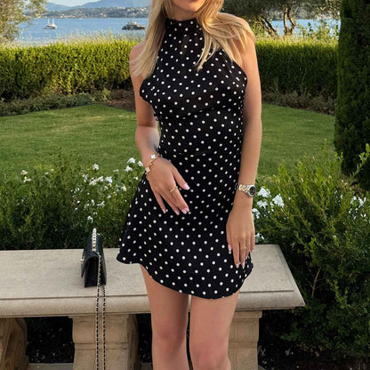 Mini abito a pois con schiena scoperta- Capri Belle
