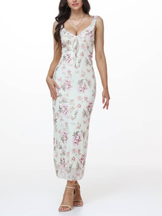 abito lungo con stampa floreale - Solea dress