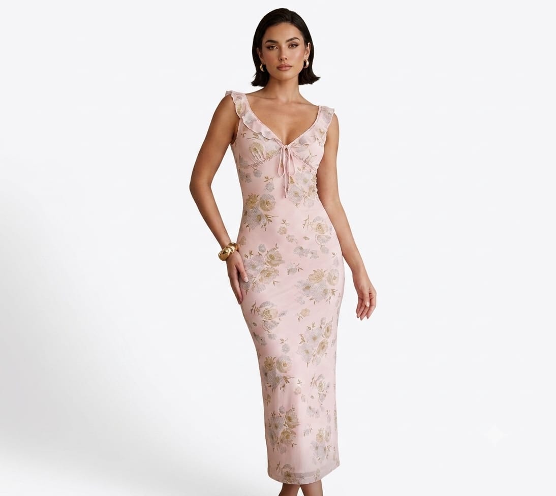 abito lungo con stampa floreale - Solea dress