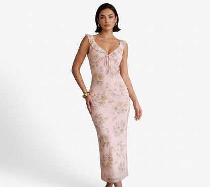 abito lungo con stampa floreale - Solea dress