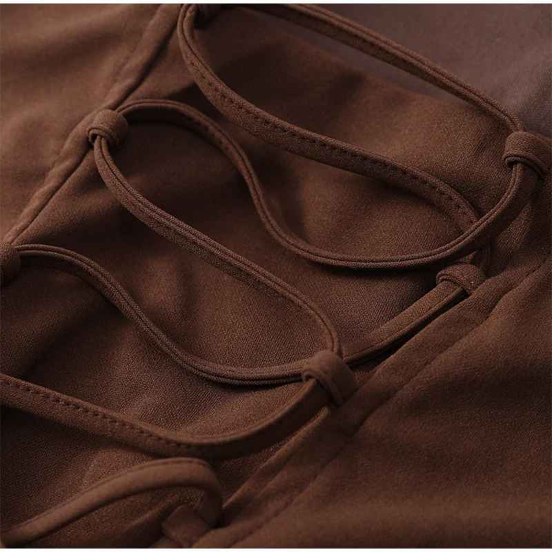 Abito Lungo Aderente con Scollo Quadrato e Drappeggio raffinato
