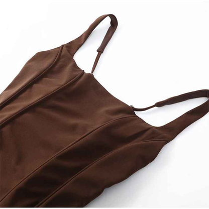 Abito Lungo Aderente con Scollo Quadrato e Drappeggio raffinato
