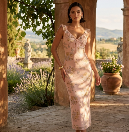 abito lungo con stampa floreale - Solea dress